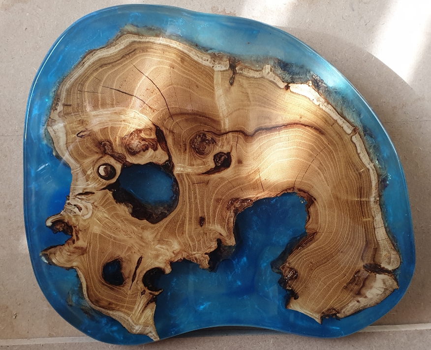 koraalrif ingegoten in epoxy